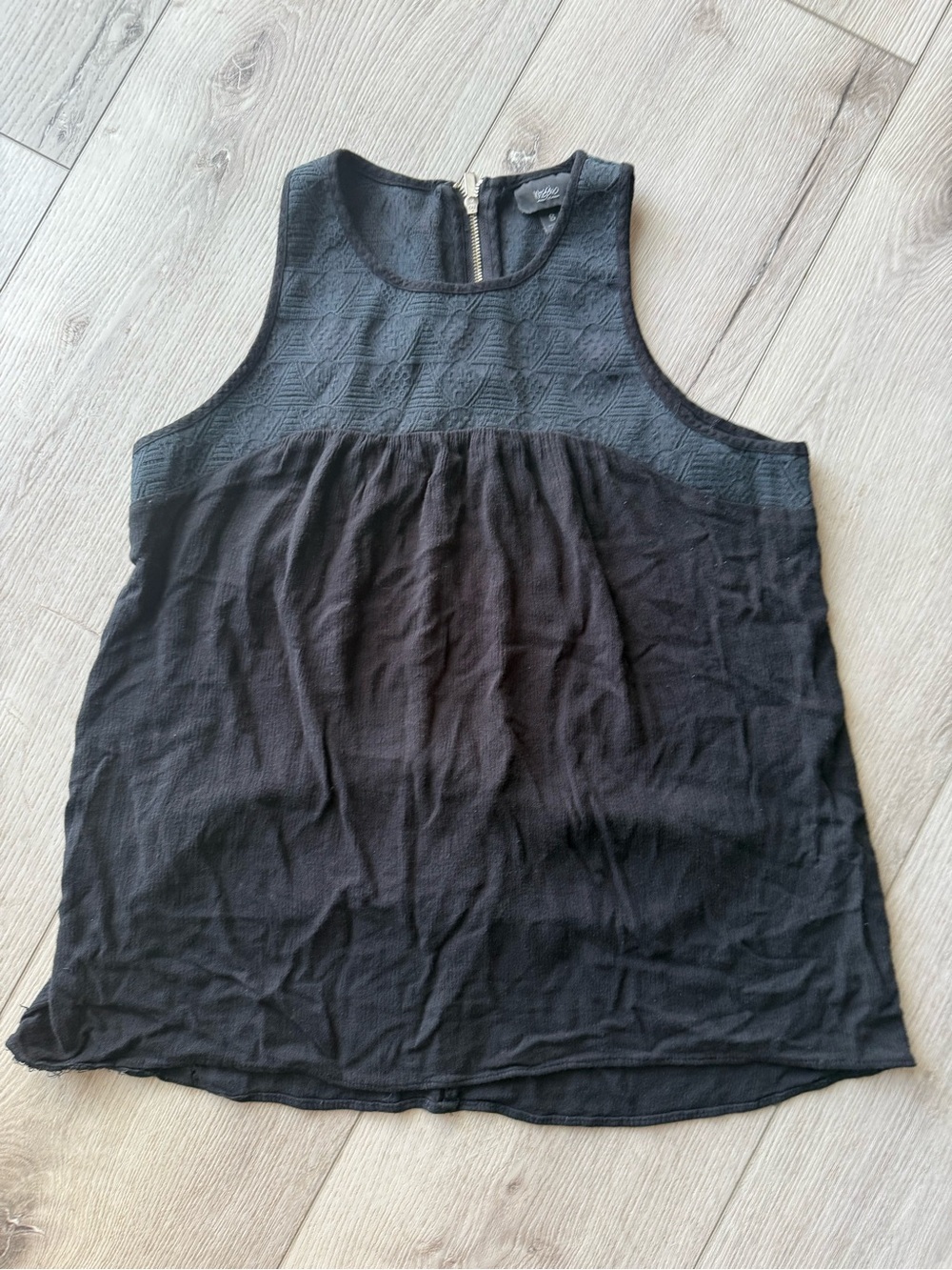 Mossimo Supply Co. Black Textured Yoke Sleeveless Tank